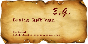 Buslig Györgyi névjegykártya
