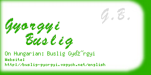gyorgyi buslig business card